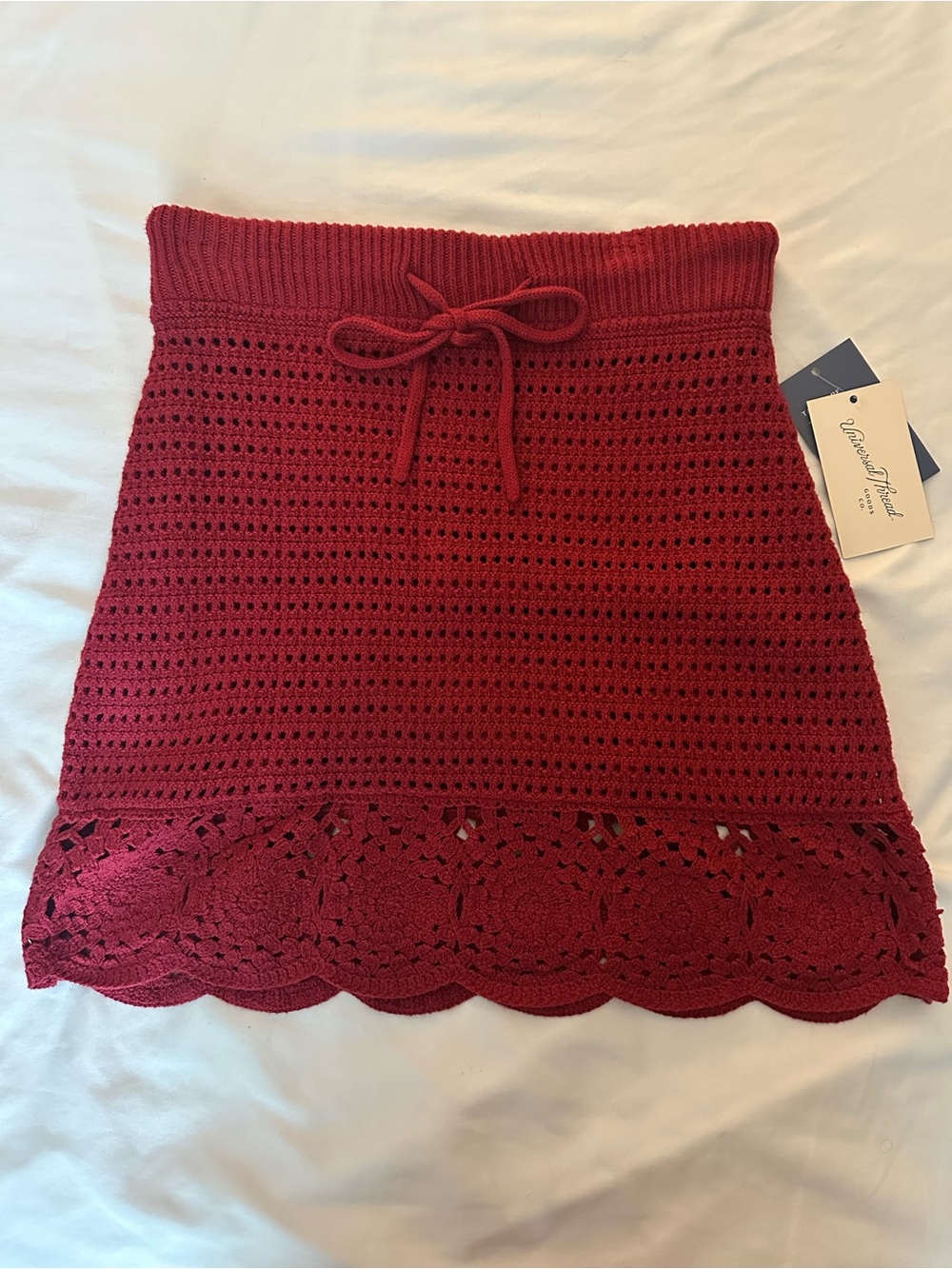 Universal Thread Burgundy Crochet-Trim Mini Skirt